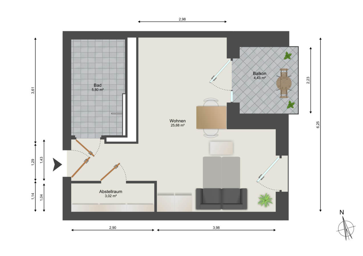 Grundriss Wohnung WE16, Haus 5