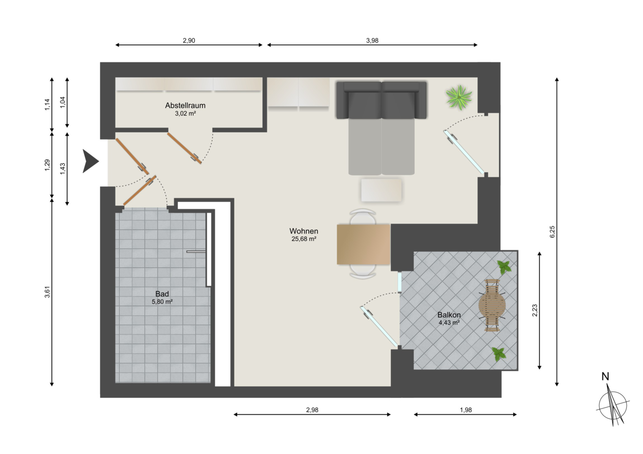Grundriss Wohnung WE07, Haus 5
